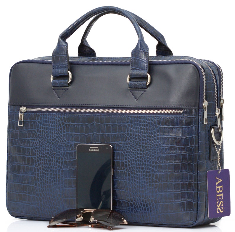 Luxury Briefcase Vegan Leather Briefcase Business Etsy