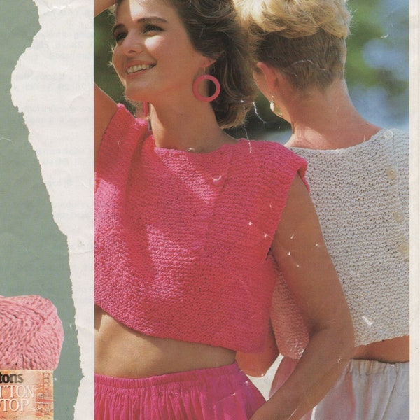 Gorgeous Vintage Womens and Children Cropped Crop Top Knitting Pattern PDF