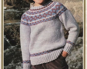 Vintage Children’s Jumper Sweater Knitting Pattern PDF