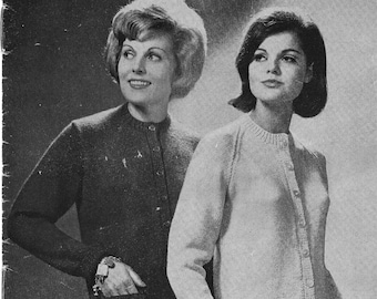 Vintage Ladies 1950s Cardigan Jumper Knitting Pattern PDF Digital Download