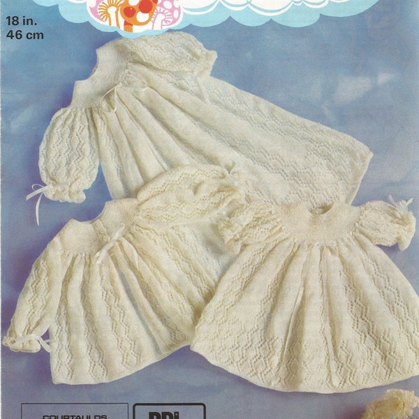 Gorgeous Vintage 1950s Baby Christening Baptism Occasion Dresses Knitting Pattern Long or Short Dress and Jacket, PDF Digital Download