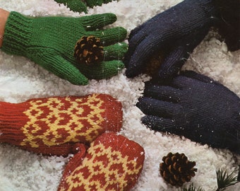 Vintage Children’s Winter Gloves and Mittens Double Knitting Pattern PDF Digital Download