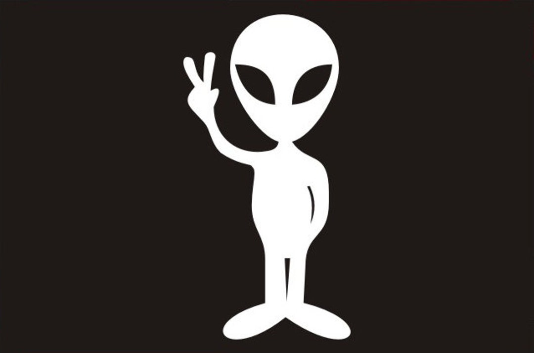 Alien Peace Vinyl Decal - Etsy