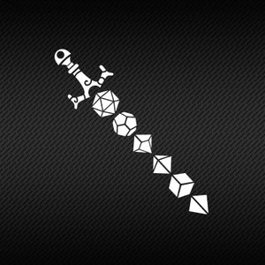 Dice Sword Decal, D&D Sticker, Dungeons and Dragons Vinyl Decal, Bumper Sticker, Dice Sticker, RPG Decals, DND