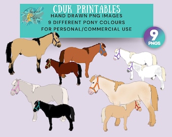 Ponies clipart, transparent pngs for commercial use