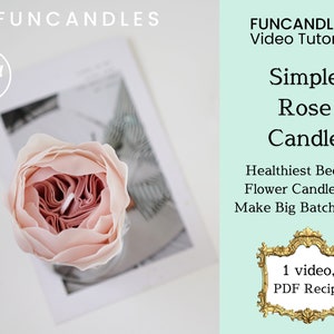 AUSTIN ROSE candle making course •  healthy beeswax flower candle, detailed rose flower candle recipe, good for beginners