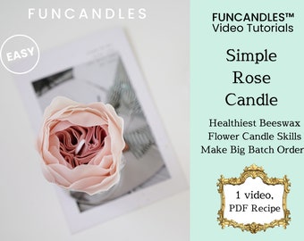 Curso de fabricación de velas AUSTIN ROSE • vela saludable de flores de cera de abejas, receta detallada de velas de flores de rosas, buena para principiantes