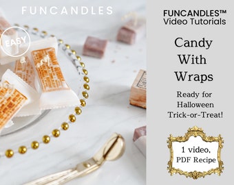 CANDY candle making course • DIY pattern on soy wax and beeswax candle, Halloween candle recipe, Halloween candy candle, good for beginners