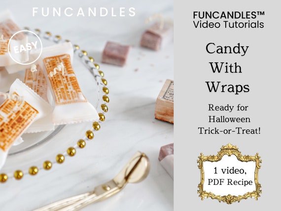 CANDY candle making course • DIY pattern on soy wax and beeswax candle, Halloween candle recipe, Halloween candy candle, good for beginners