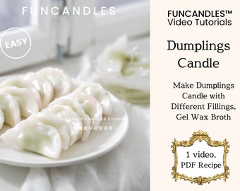 Corso di creazione di candele alimentari DUMPLING • Candela JIAOZI, candela di Capodanno cinese, candela di cera di soia, candela di cera gel adatta per principianti