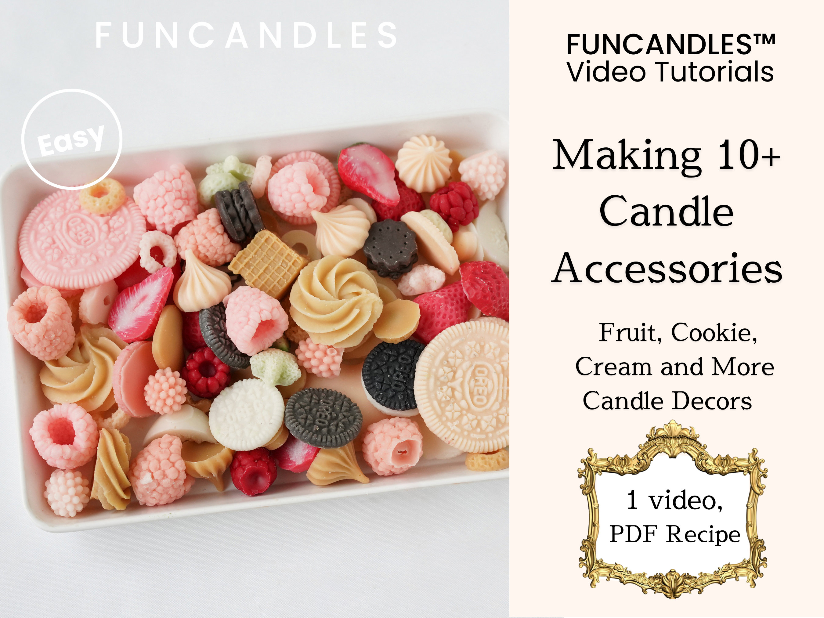10 ACCESSORIES Candle Making Course Fruit, Cookie, Cake, Dessert Candle