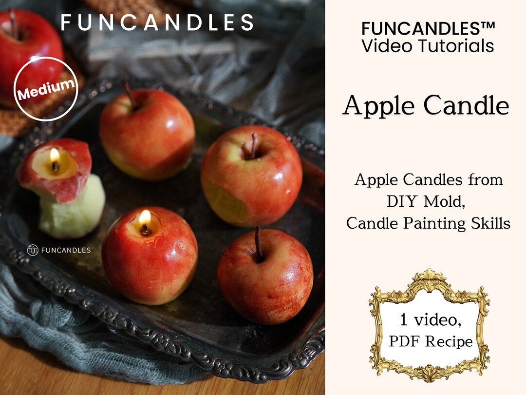 APPLE Fruit Candle Making Course Soy Wax, Beeswax Candle, Diy Candle