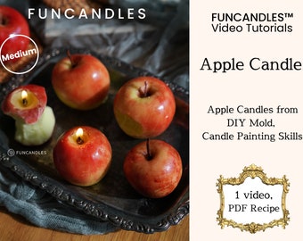 Corso di creazione di candele alla frutta APPLE • cera di soia, candela di cera d'api, candela fai da te, candela alla frutta carina, abilità di pittura con candele
