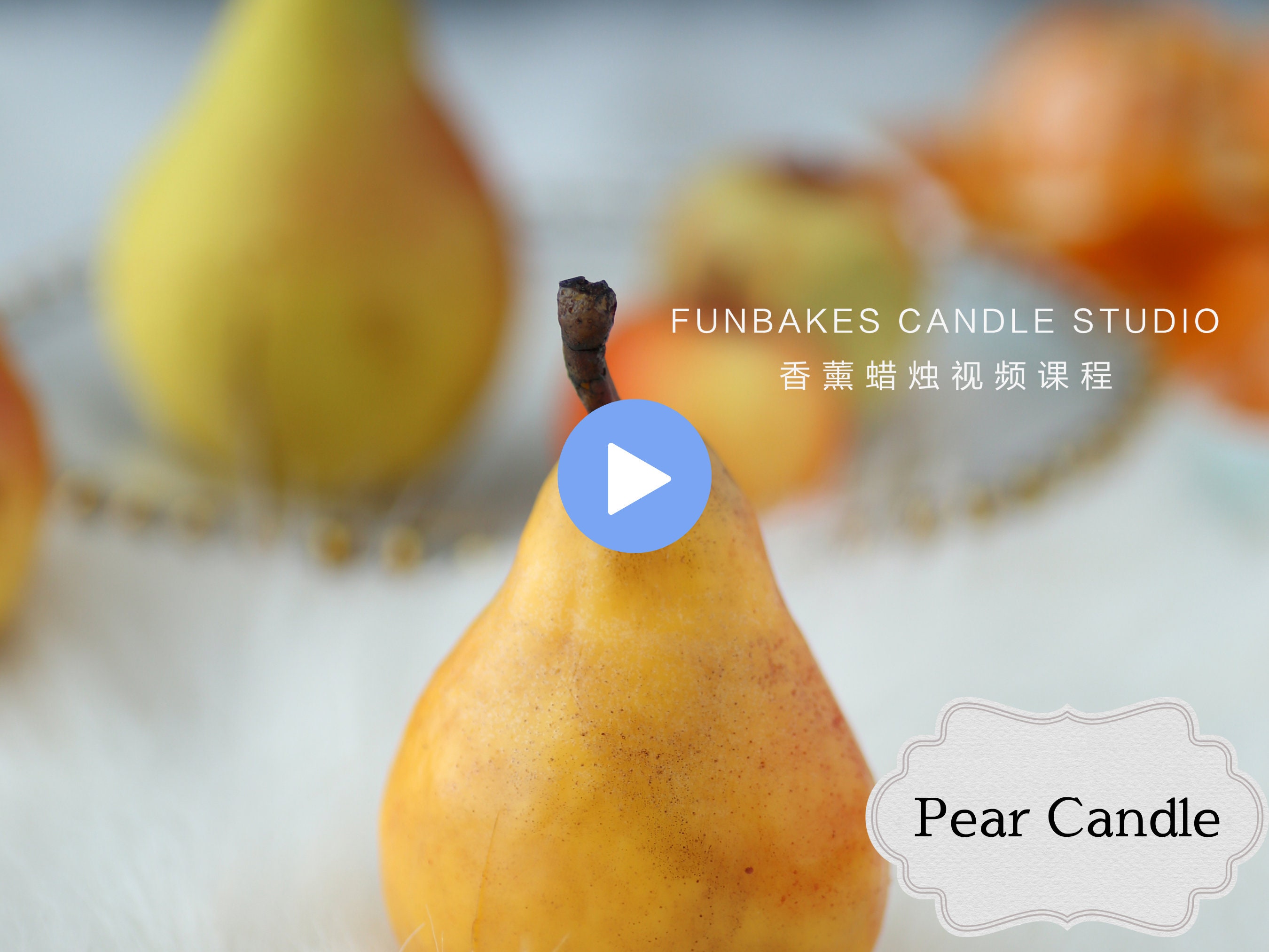PEAR Fruit Candle Making Course Soy Wax, Beeswax Candle, Diy