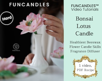 LOTUS candle making course • healthy beeswax flower candle, detailed rose flower candle recipe, good for beginners