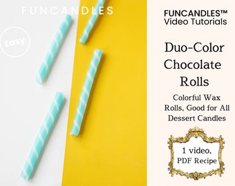 CHOCOLATE ROLLS candle making course • duo color wax decors for dessert, cake and ice-cream candles, candle recipe good for beginners