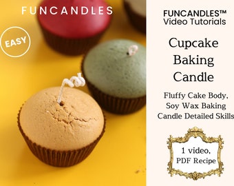 CUPCAKE baking candle making course • muffin baking cake candle, soy wax baking pillar candle, good for beginners
