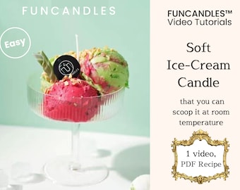 Curso de fabricación de velas suaves ICE CREAM • receta de velas de postre, vela suave de cera de soja, buena para principiantes, evento de velas