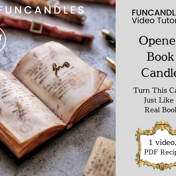 BOOK candle making course • paper candle recipe, opened book candle can flip, old book candle, good for beginners