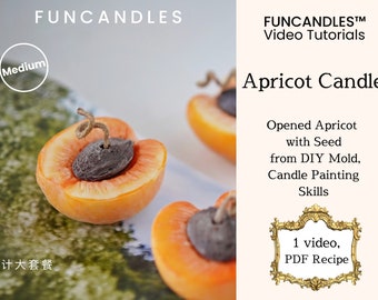 APRICOT fruit candle making course •  soy wax, beeswax candle, diy candle, cute fruit candle, looks like real fruit
