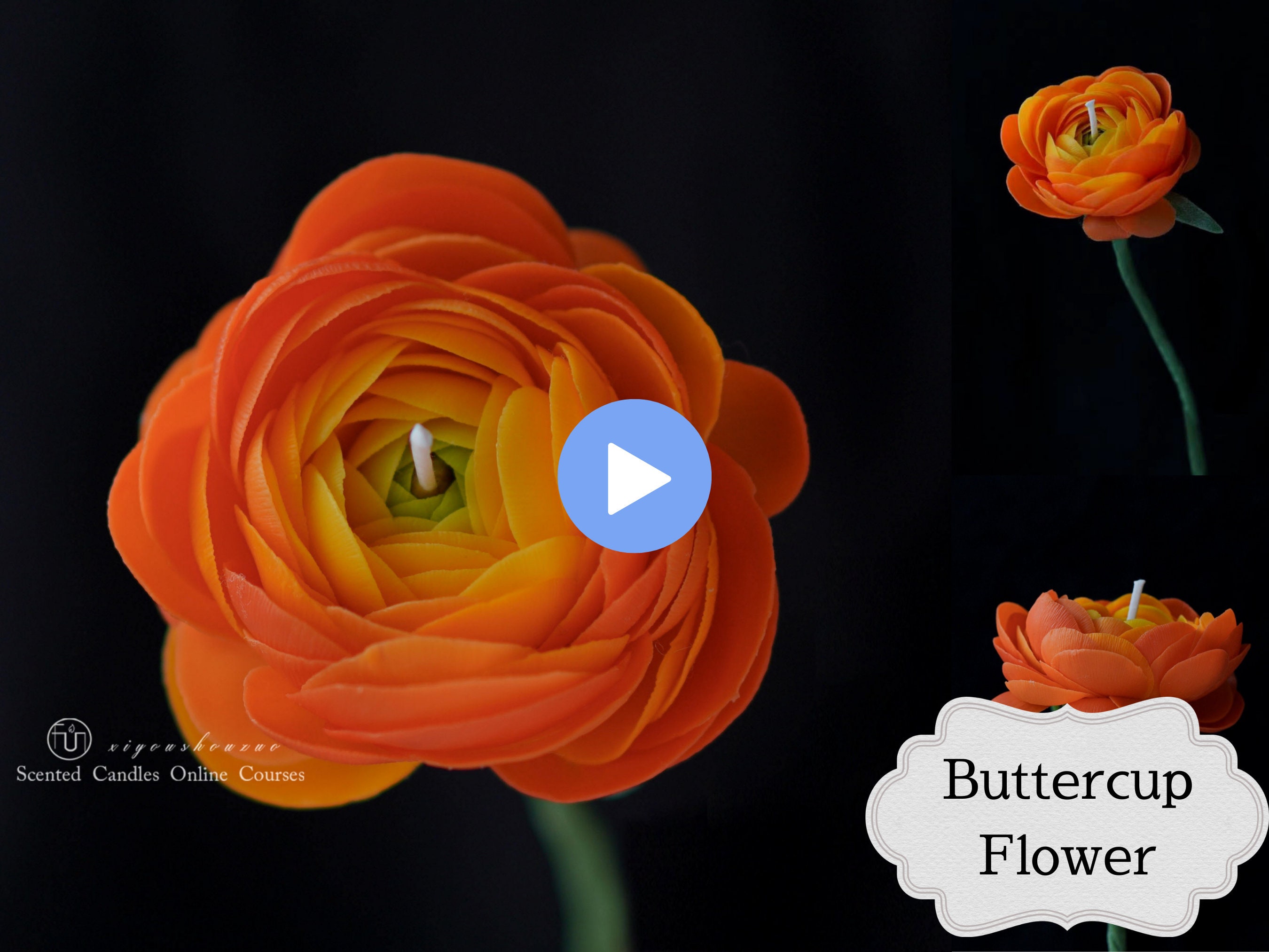 BUTTERCUP Flower Candle Making Course Healthy Beeswax Candle, Garden