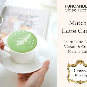 MATCHA LATTE soft drink candle making course • gel wax candle, dessert candle recipe, good for beginners