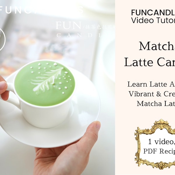 MATCHA LATTE soft drink candle making course • gel wax candle, dessert candle recipe, good for beginners
