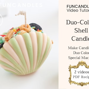 SHELL CANDLE duo-color candle making course • dessert candle recipe, cute candle, good for beginner