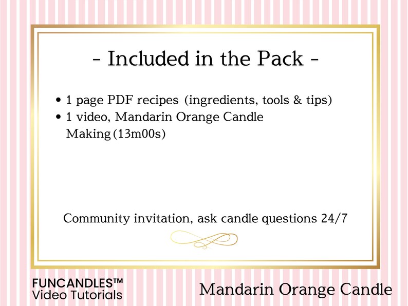 MANDARIN ORANGE Fruit Candle Making Course Soy Wax, Beeswax Candle, Diy