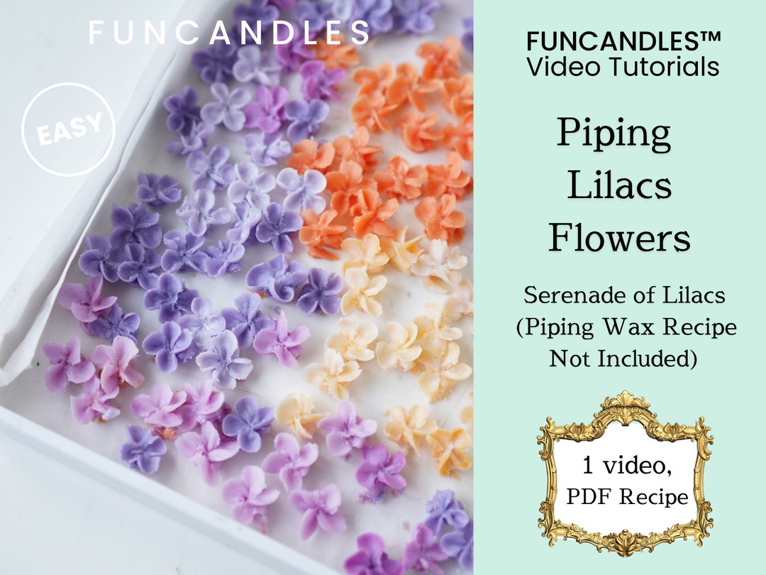 Lilacs Flower Candle Making Course Piping Flower Candle Recipe, Piping