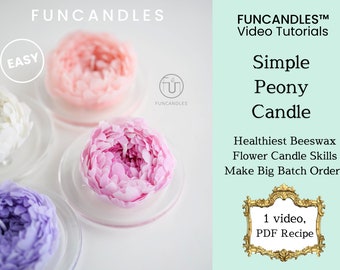 PEONY FLOWER candle making course • healthy beeswax flower, detailed wax flower candle recipe, good for beginners