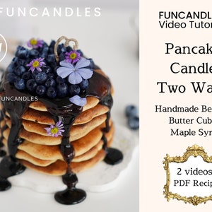 2-in-1 Packung • PFANNKUCHEN Backen Kerzenherstellung Kurs • gebackenes Kerzenrezept, Blaubeere, Butter, Schokolade, Ahornsirup, Sojawachs Lebensmittelkerze