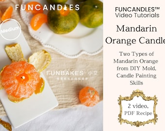 Corso di fabbricazione di candele alla frutta MANDARINO • cera di soia, candela in cera d'api, ricetta per candele fai da te, candela alla frutta carina, tecniche di pittura su candele