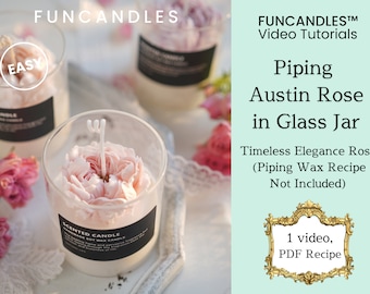 Curso de fabricación de velas de copa ROSE• Vela de rosa de Austin, receta de velas de flores, idea de velas de frasco, buena para principiantes