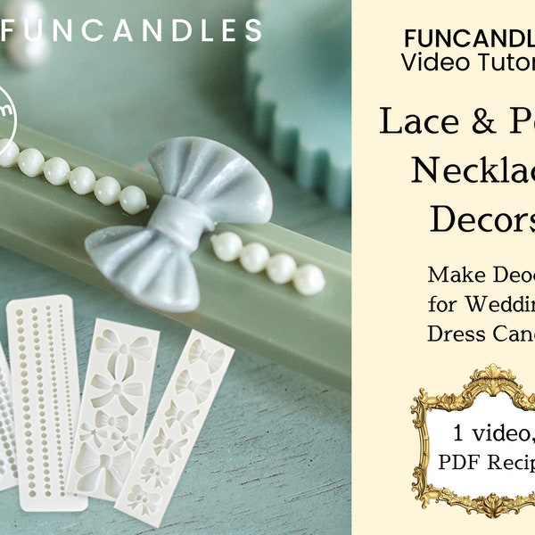 LACE & PEARL NECKLACE candle-making course, model candle, wedding dress candle, medium-level course