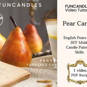 PEAR Fruit candle making course •  soy wax, beeswax candle, diy candle, cute fruit candle, looks like real fruit