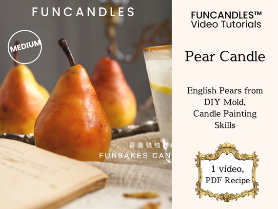 PEAR Fruit Candle Making Course Soy Wax, Beeswax Candle, Diy