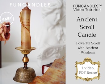 Curso de fabricación de velas SCROLL • receta de velas de cuero, vela pergamino antigua, vela en rollo de papel, buena para principiantes