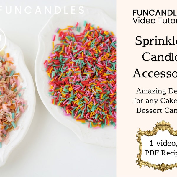 SPRINKLES candle making course • rainbow sugar hangovers candle decor, soy wax candle accessory, good for beginners