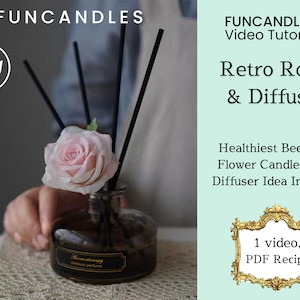 ROSE DIFFUSER candle making course • healthy beeswax flower candle, retro rose flower & fragrance diffuser candle recipe, good for beginners