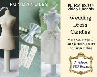 3-in-1 • WEDDING DRESS SET candle-making course, wedding ceremony candle, wedding dress stand candle, medium-level course