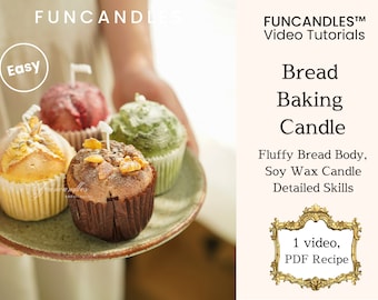 BREAD Baking Candle • baked cupcake candle recipe, soy wax baking pillar candle, good for beginners
