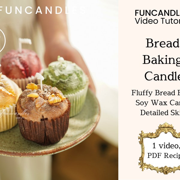 BREAD Baking Candle • recette de bougie cupcake cuite au four, bougie pilier de cuisson à la cire de soja, idéale pour les débutants