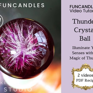 2-in-1 • CRYSTAL BALL candle and base making course • thunder crystal candle, transparent gel wax candle recipe, good for beginners