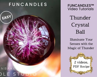 2 en 1 • Curso de fabricación de velas y bases con BOLA DE CRISTAL • vela de cristal trueno, receta de vela de cera de gel transparente, buena para principiantes