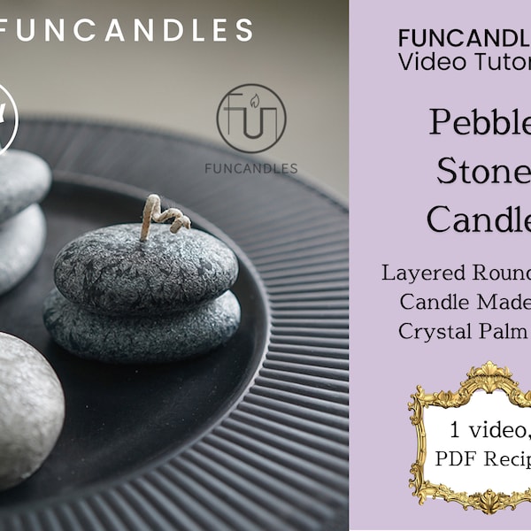 PEBBLE STONE candle making course • layered rock candle, round stone candle recipe, good for beginners