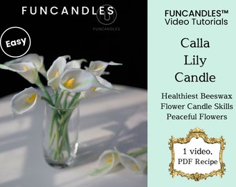 CALLA LILY flower candle making course • healthy beeswax candle, garden lily candle recipe, good for beginners