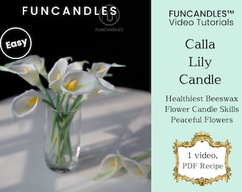 CALLA LILY flower candle making course • healthy beeswax candle, garden lily candle recipe, good for beginners