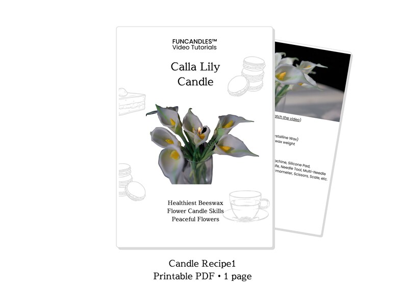 CALLA LILY Flower Candle Making Course Healthy Beeswax Candle, Garden