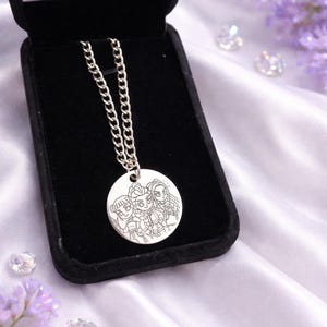 Collier pendentif disque en acier inoxydable gravé chasseurs de démons K-pop